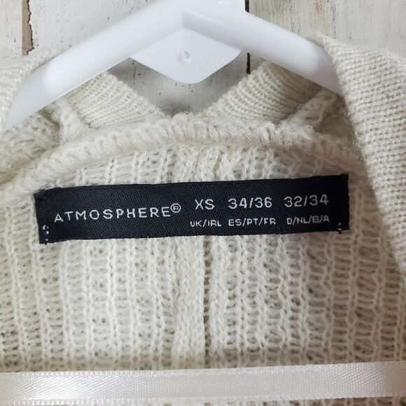 Atmosphere Aztec Poncho Sweater Gray Black XS - Picture 3 of 12